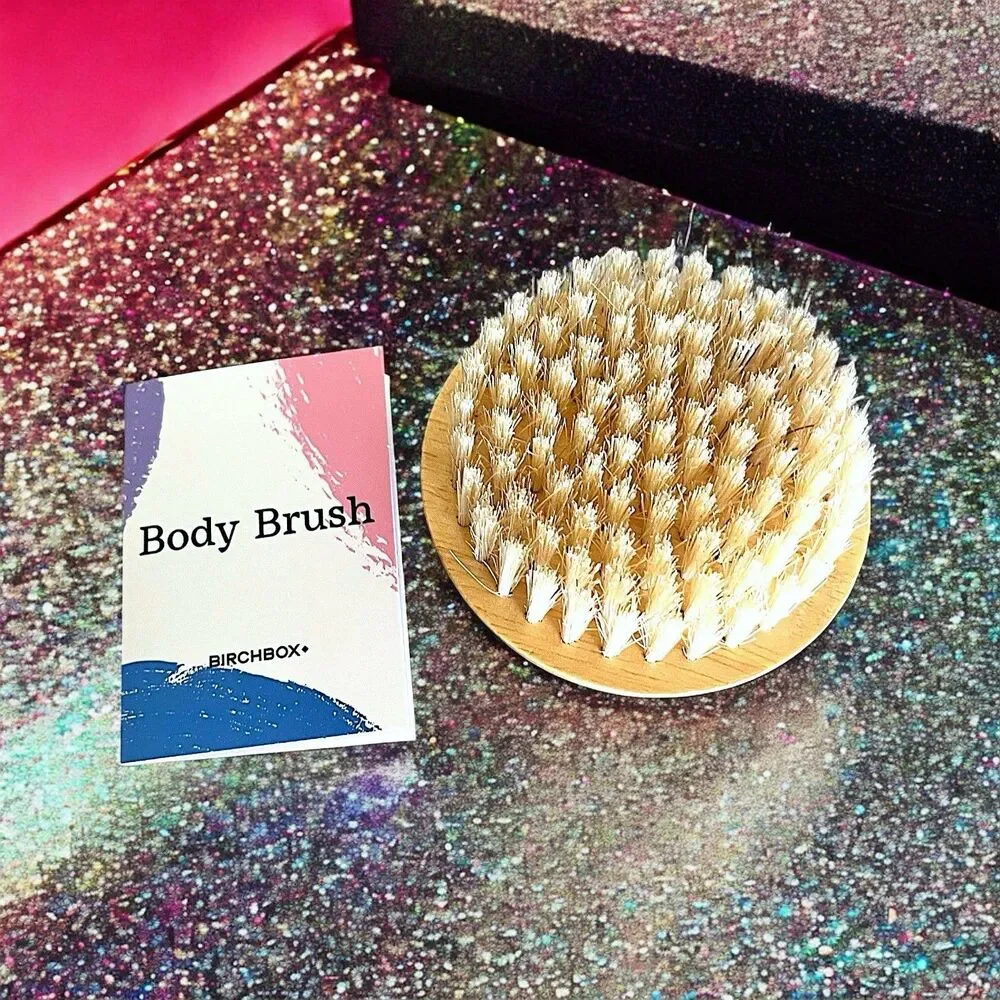 Birchbox Wooden Body Brush with Birchbox Logo New In Package